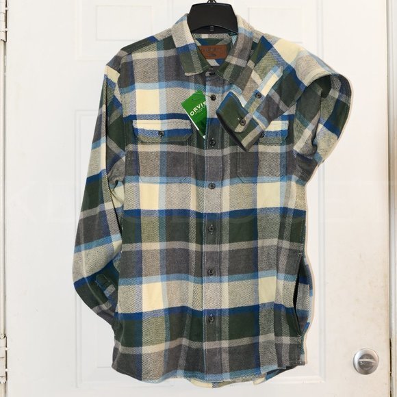 Men’s Green Flannel Shirt Orvis - Picture 3 of 6